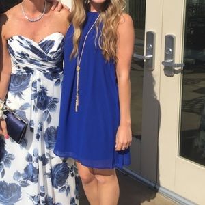 Cobalt blue shift dress